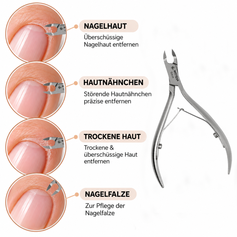 Nagelhautzange 6 mm – Präzise Hautzange für Maniküre & Pediküre